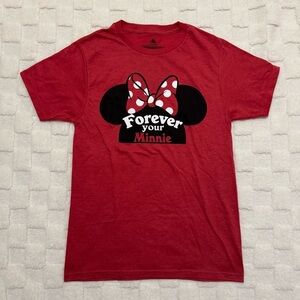 Disney Red Forever Your Minnie Mouse Short Sleeve Graphic T-Shirt, Small NWOT
